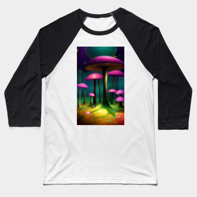Divine Fungi - Mushroom Series 005 Baseball T-Shirt by PurplePeacock
